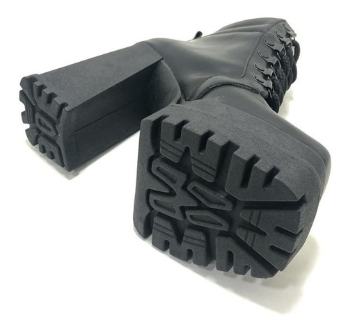 Imagen 5 de 6 de Bota Mujer Moda Alta Cordones Taco Separado Plataforma O 368