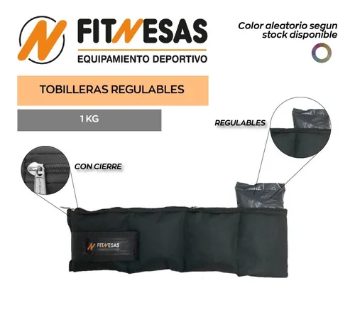 Tobillera Con Peso 1 Kg El Par Reforzadas Fitness Gym