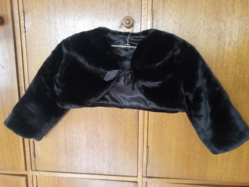 Bolero Chaqueta Niñas Símil Piel Paje Ivory  O Negro Lindos!