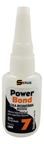 Pegamento instantáneo Powerbond tipo Tek Bond 793, 100 g, color incoloro, pegamento instantáneo POWER BOND 7, 100 g, pegamento instantáneo, en color