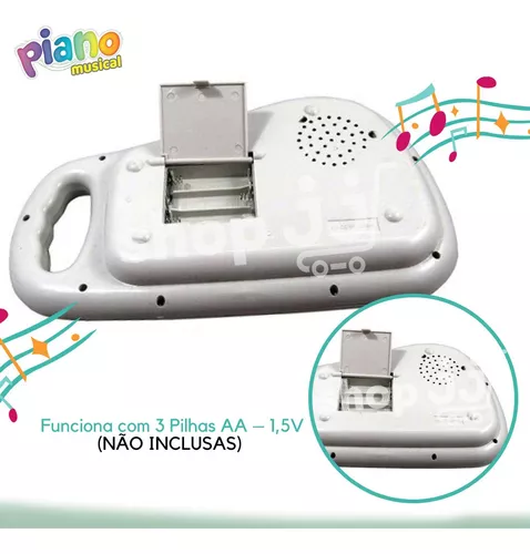 Teclado Infantil Bebe Musical Sons Animais e Luzes Reforçado no