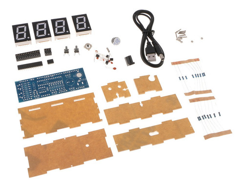 Imagen 1 de 6 de Kit De Reloj Led Digital Control De Luz Temperatura