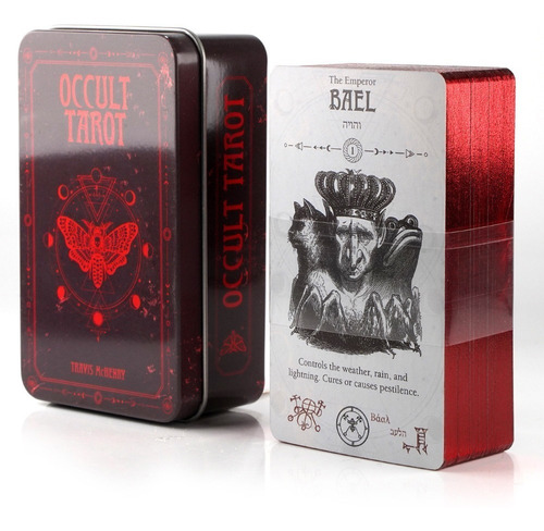 Occult Tarot Baphomet Demonios Caja De Metal Deluxe