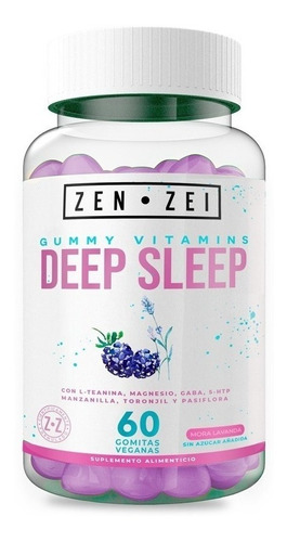 ZENZEI | DEEP SLEEP | 60 Gomitas 100% Veganas — Suplemento para Dormir Ideal para Niños y Adultos — Dile Adiós al Insomnio, Regula tu Ciclo de Sueño — Formuladas con: L-Teanina, Gluconato de Magnesio,