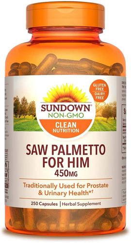 Saw Palmetto 450mg Sundown 250 Capsulas Original Usa