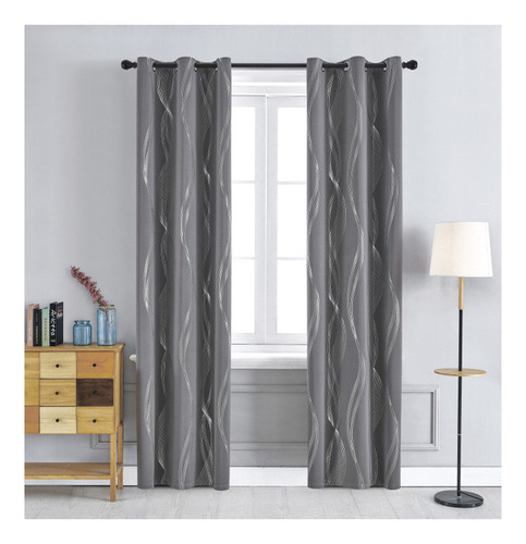 Cortina Opaca Para Ventana Decorativa, 132 X 214 Cm, 2 Unida