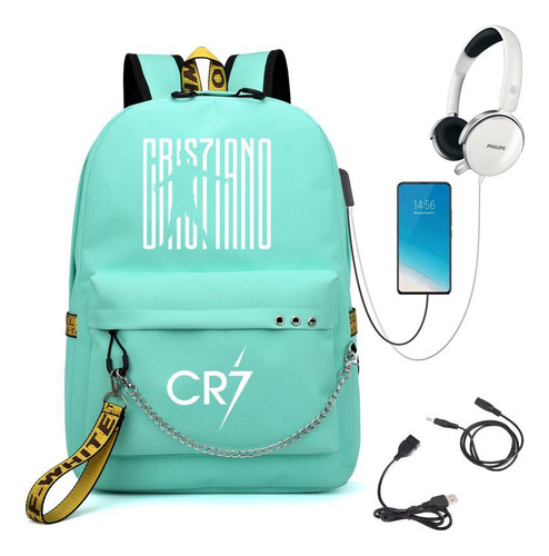 Set De Mochilas Azules De Tres Piezas Cr7 Football Star I297