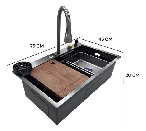 Lavaplatos Empotrados Multifuncional 711 Lavaplatos Cocina 75x45 Lavaplatos Sobreponer Lavaplatos Sobre Cubierta Mueble Lavaplatos Empotrados Negro Mueble Lavaplatos Qatarshop Lavaplatos Empotrados Negro