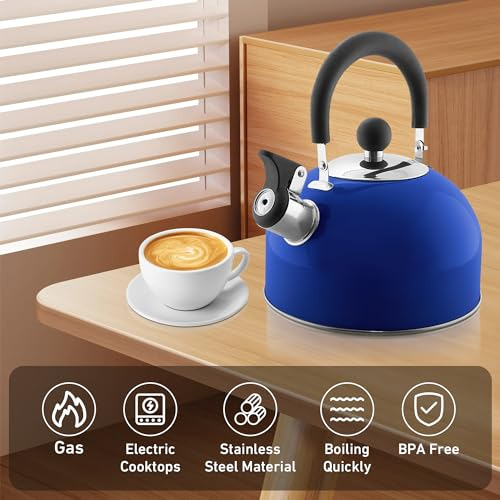 Hervidor De Agua Con Silbido De Acero Inoxidable De 2 Cuarto