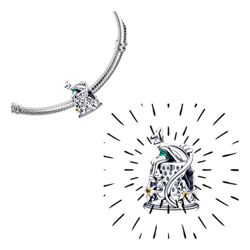 Dije Charm Campanita Hada Peter Pan Cadena Collares Plata Plateado