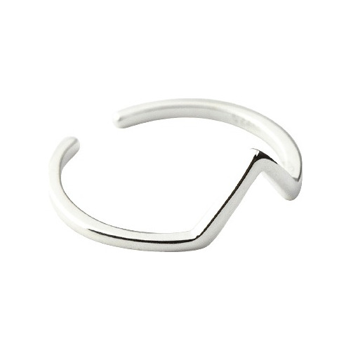 Anillo Plata Esterlina 925 Forma V Minimalista