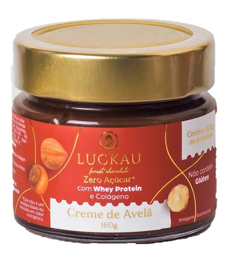 Creme De Avelã Zero Açúcar Diet Luckau 160g