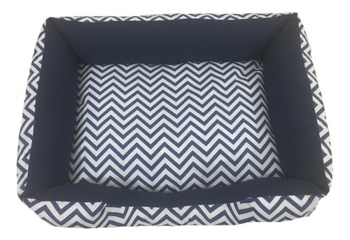 Cama Pet Nuvem Para Cachorros E Gatos Com Zíper Para Lavar Cor Chevron Azul Desenho Com Zíper Embutido