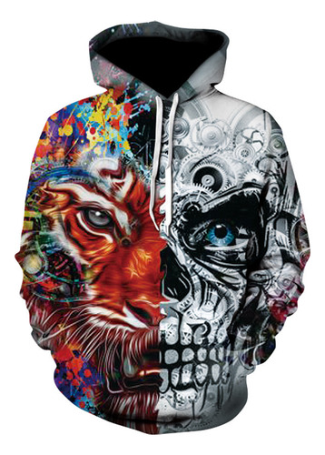 Sudadera Con Capucha Y Estampado 3d Skull, Cosplay