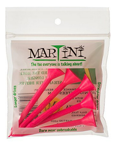 Juego De 5 Tees De Golf  Sports Martini 3-1/4  (rosa)