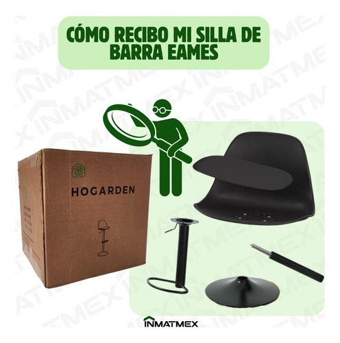 Silla Banco Eames Taburete Ideal Para Barra Comedor 1 Pieza