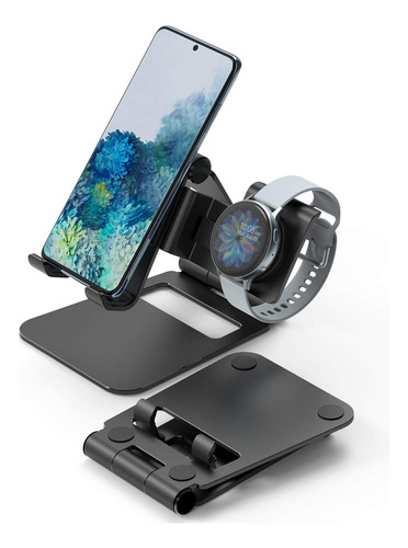 Soporte Plegable Para Celular + Reloj - Negro