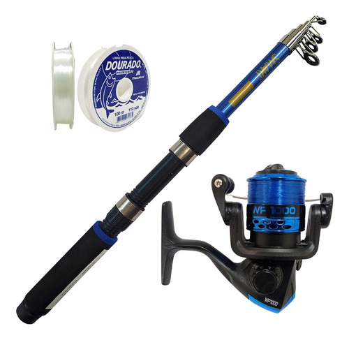 Kit De Pesca Vara Molinete E Linha