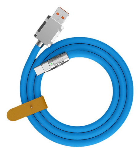 Cable de datos USB tipo C, 120 W, superrápido y duradero, 6 A, color azul