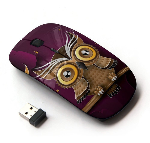 Koolmouse Optico 2.4 Mouse Inalambrico Buho Purpura