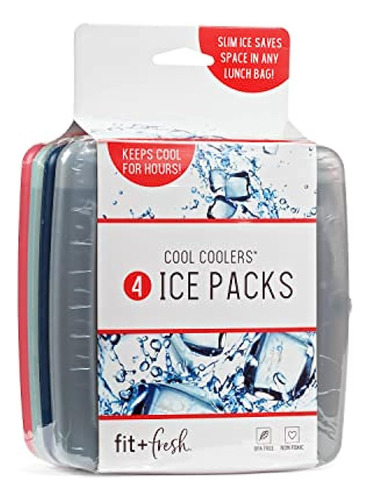 Fit + Fresh Cool Coolers Paquetes De Hielo Delgados, Paquete