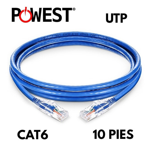 Cable De Red Utp Patch Cord Powest Cat6 Certificado 10 Pies