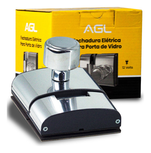 Fechadura Elétrica Porta De Vidro Agl Abertura Interna Inox