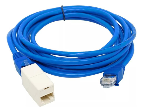 Kit Emenda Prolongador Extensor Rj45 Fêmea+cabo De Rede 5 Mt