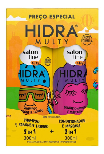  Salon Line Kit Shampoo+ Condicionador Hidra Multy Kids 300ml