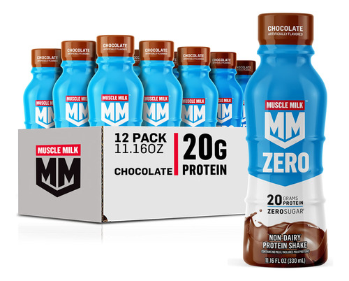 Muscle Milk Zero Protein Shake, Chocolate, Botella De 11.16