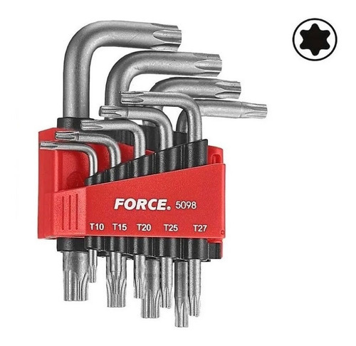 Juego De Llaves Torx Force Referencia 5098t X 9 Und Color Rojo