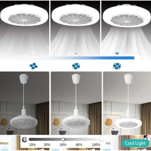 Ventilador De Techo Con Ly Ces E27 Y Control Remoto 3 Nivele