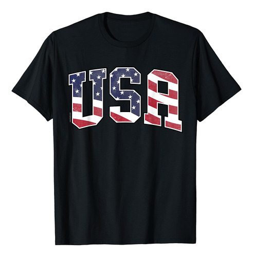 Usa Polera Mujeres Hombres Niños Gráfico Patriótico Bander