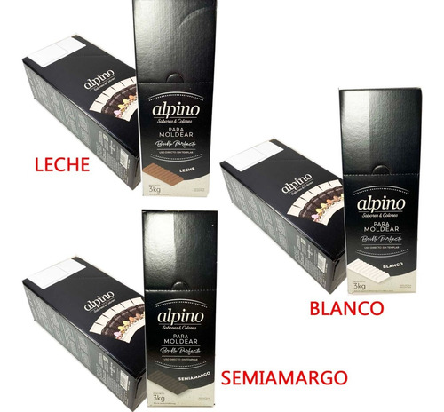 Chocolate Alpino Lodiser 3 Cajas X  3kg Cotillon Sergio Once