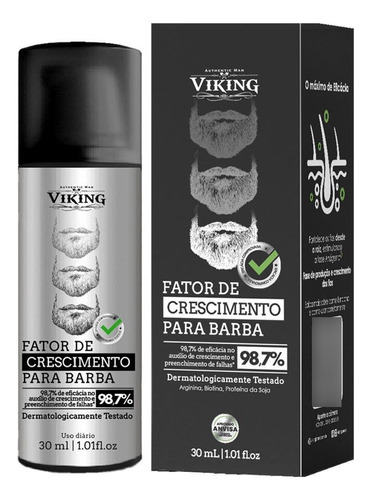 Fator De Crescimento Viking Para Barba 98,7% 30ml