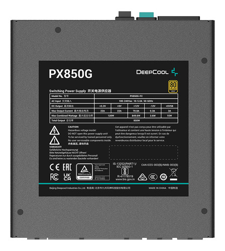 Fuente Modular Deepcool Px850g 850w 80+ Gold Atx 3.0 Pciex3