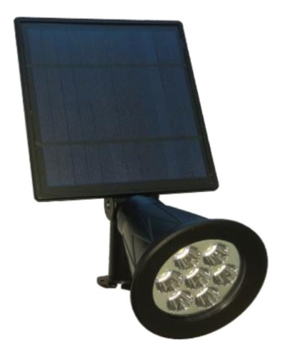 Foco Led Solar Jardin Redondo 2w 3000k Negro Ip65 Sol_107