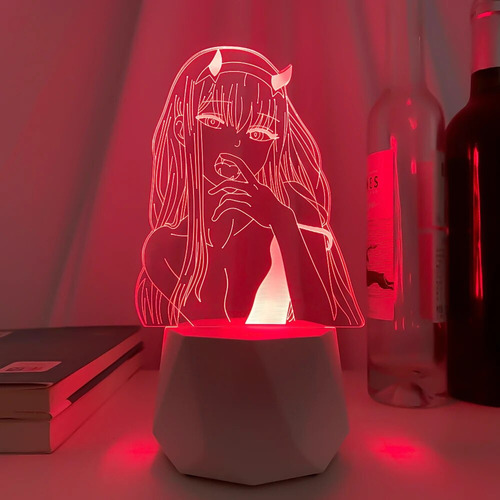 Lámpara Led Con Altavoz Bluetooth Anime Zero Two 3d Figure N