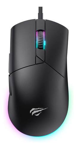 Mouse Gamer Havit Ms1038 8000 Dpi 7 Botões Rgb Preto Preto