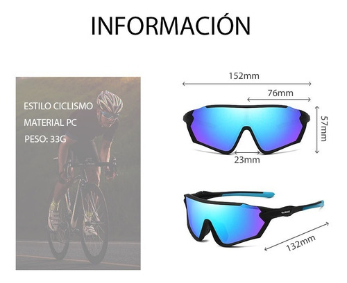 Gafas Ciclismo , Beisbol, Exteriores, Deportivas Uv400 3pzas Armazón