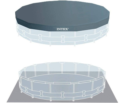 Piscina estructural redonda Intex 26726 con capacidad de 16805 litros de 457cm de largo x 457cm de ancho de 457cm de diámetro gris claro diseño mosaico