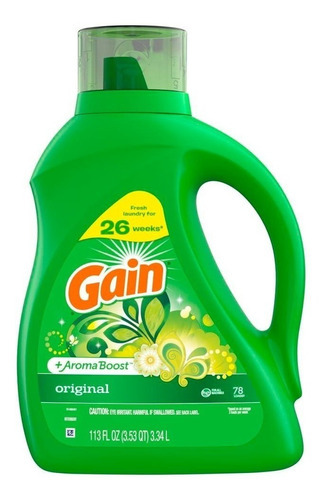 Gain Detergente Líquido Aroma Original, 3.3 L