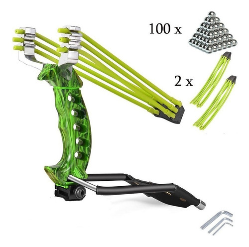 1 Verde Respuesto Profesional Cacería Slingshot Con Luz