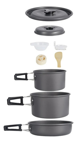 Kit De Ollas Para Cocinilla Camping Set Olla Camping 