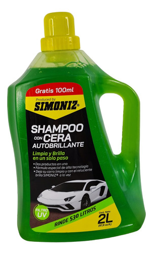 Shampoo Con Cera Autobrillante Simoniz 2000 Ml Limpieza