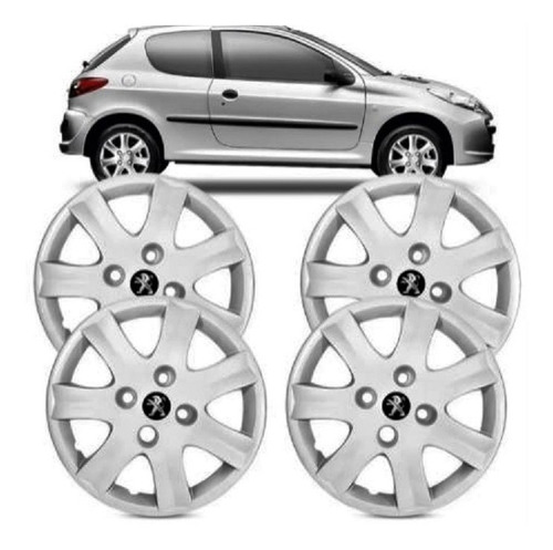 Juego 4 Tazas Rodado 14 Peugeot 206-207-306-405 Y Partner  