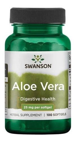 Aloe Vera 100sofgels 25mg Swanson  Salud Digestiva