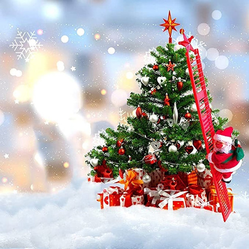 Imagen 4 de 7 de Papá Noel Sube La Escalera For Dar Regalos De Navidad A Los