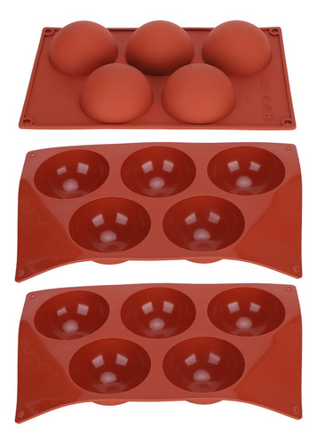 Molde De Silicona Semi Esfera 3pcs Diy Hornear Hacer Calient