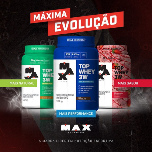 Top Whey 3w (900g) - Sabor: Mais Natural - Cacau Cacau